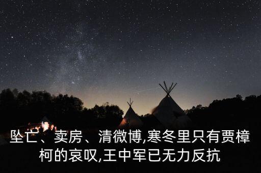 墜亡、賣房、清微博,寒冬里只有賈樟柯的哀嘆,王中軍已無力反抗