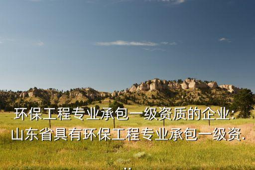 環(huán)保工程專業(yè)承包一級(jí)資質(zhì)的企業(yè): 山東省具有環(huán)保工程專業(yè)承包一級(jí)資...