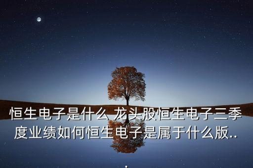 恒生電子是什么 龍頭股恒生電子三季度業(yè)績如何恒生電子是屬于什么版...