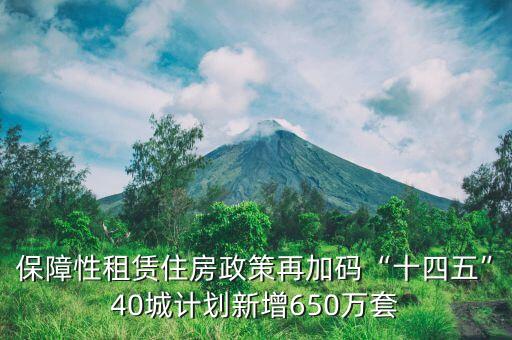 保障性租賃住房政策再加碼“十四五”40城計劃新增650萬套