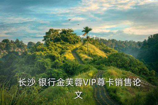  長(zhǎng)沙 銀行金芙蓉VIP尊卡銷售論文