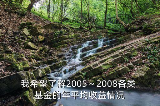 我希望了解2005～2008各類 基金的年平均收益情況