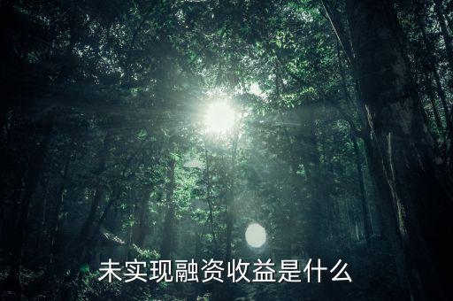 未實現(xiàn)融資收益是什么