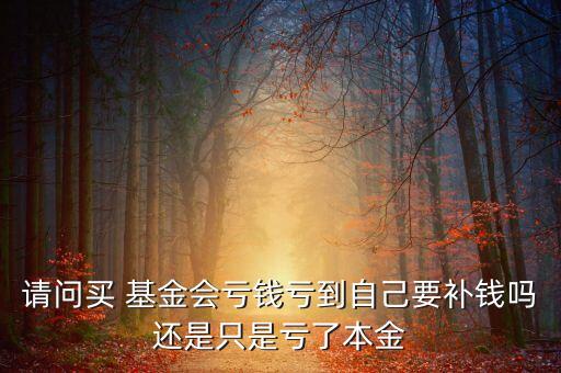 請(qǐng)問(wèn)買(mǎi) 基金會(huì)虧錢(qián)虧到自己要補(bǔ)錢(qián)嗎還是只是虧了本金