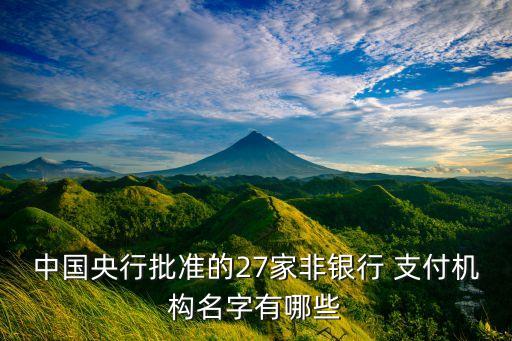 中國央行批準的27家非銀行 支付機構(gòu)名字有哪些