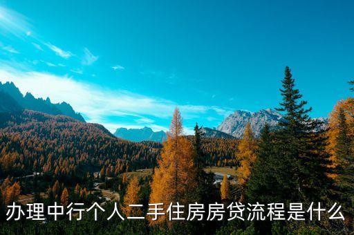 辦理中行個(gè)人二手住房房貸流程是什么