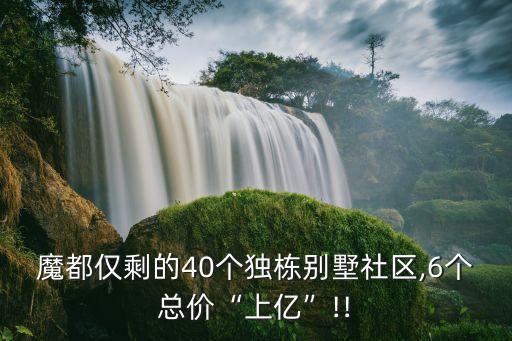 魔都僅剩的40個獨棟別墅社區(qū),6個總價“上億”!!