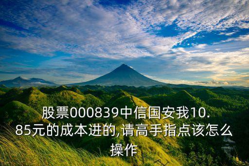  股票000839中信國安我10.85元的成本進(jìn)的,請高手指點該怎么操作