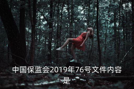 中國(guó)保監(jiān)會(huì)2019年76號(hào)文件內(nèi)容是