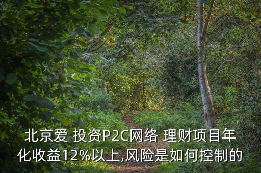 北京愛 投資P2C網(wǎng)絡(luò) 理財項目年化收益12%以上,風(fēng)險是如何控制的