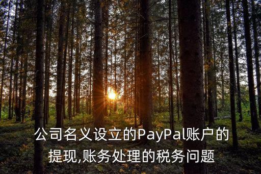  公司名義設立的PayPal賬戶的 提現(xiàn),賬務處理的稅務問題