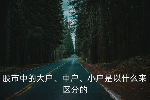 股市中的大戶、中戶、小戶是以什么來(lái)區(qū)分的