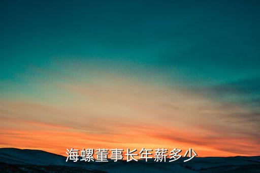  海螺董事長(zhǎng)年薪多少