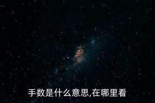 手數(shù)是什么意思,在哪里看