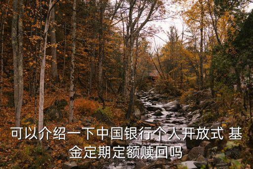 可以介紹一下中國(guó)銀行個(gè)人開(kāi)放式 基金定期定額贖回嗎