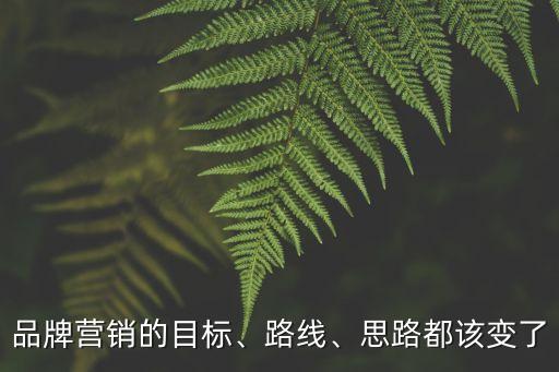 品牌營銷的目標、路線、思路都該變了