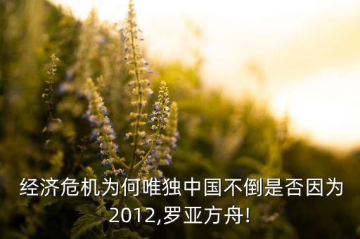  經(jīng)濟危機為何唯獨中國不倒是否因為2012,羅亞方舟!