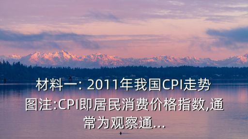 材料一: 2011年我國CPI走勢圖注:CPI即居民消費價格指數(shù),通常為觀察通...