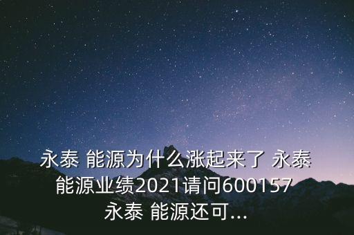  永泰 能源為什么漲起來(lái)了 永泰 能源業(yè)績(jī)2021請(qǐng)問(wèn)600157 永泰 能源還可...