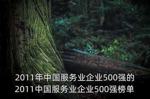 2011年中國(guó)服務(wù)業(yè)企業(yè)500強(qiáng)的2011中國(guó)服務(wù)業(yè)企業(yè)500強(qiáng)榜單