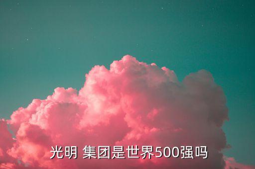  光明 集團(tuán)是世界500強(qiáng)嗎