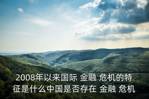 2008年以來國際 金融 危機的特征是什么中國是否存在 金融 危機