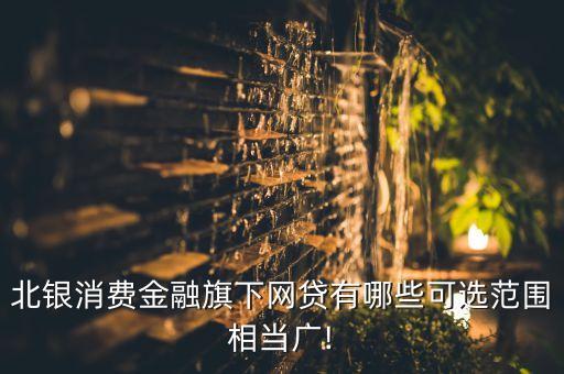 北銀消費金融旗下網(wǎng)貸有哪些可選范圍相當(dāng)廣!