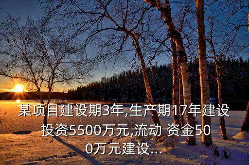 某項(xiàng)目建設(shè)期3年,生產(chǎn)期17年建設(shè) 投資5500萬(wàn)元,流動(dòng) 資金500萬(wàn)元建設(shè)...