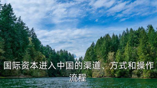 國際資本進(jìn)入中國的渠道、方式和操作流程