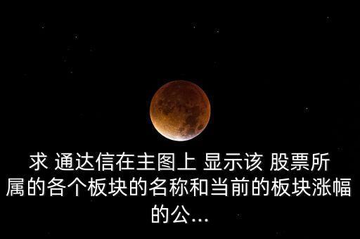 求 通達信在主圖上 顯示該 股票所屬的各個板塊的名稱和當前的板塊漲幅的公...