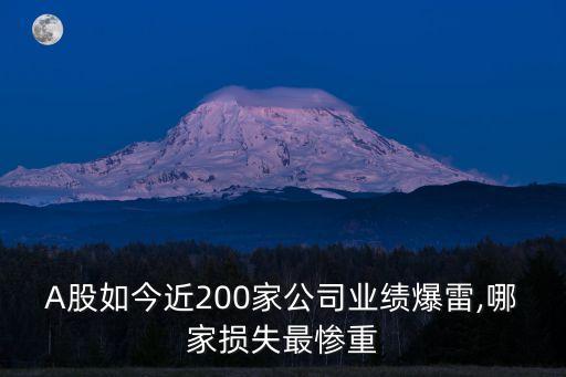 A股如今近200家公司業(yè)績爆雷,哪家損失最慘重