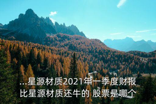 ...星源材質(zhì)2021年一季度財(cái)報(bào)比星源材質(zhì)還牛的 股票是哪個(gè)