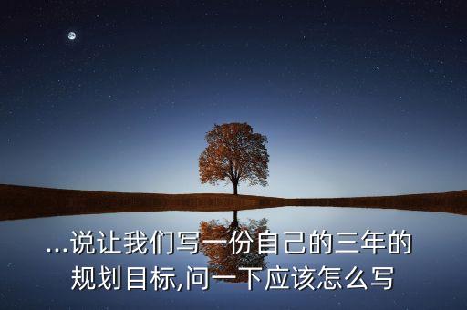 ...說讓我們寫一份自己的三年的 規(guī)劃目標(biāo),問一下應(yīng)該怎么寫