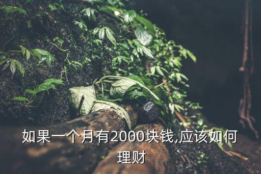 如果一個(gè)月有2000塊錢,應(yīng)該如何 理財(cái)