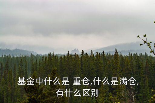  基金中什么是 重倉(cāng),什么是滿倉(cāng),有什么區(qū)別