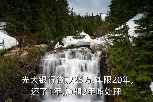  光大銀行貸款26萬,年限20年,還了1年,逾期2年咋處理