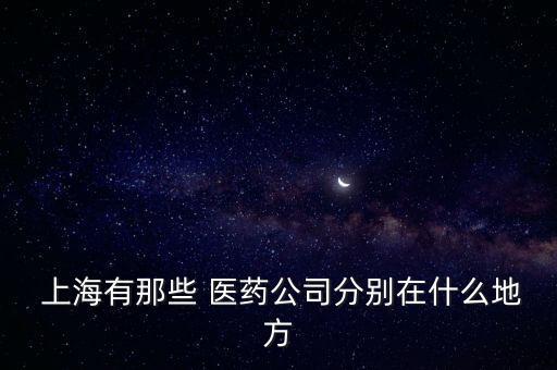  上海有那些 醫(yī)藥公司分別在什么地方