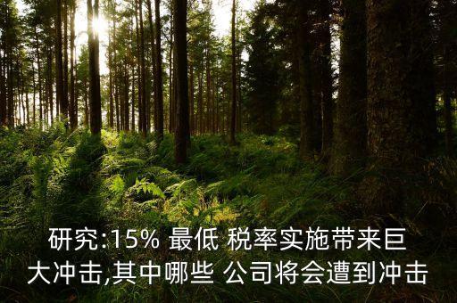 研究:15% 最低 稅率實(shí)施帶來巨大沖擊,其中哪些 公司將會遭到?jīng)_擊