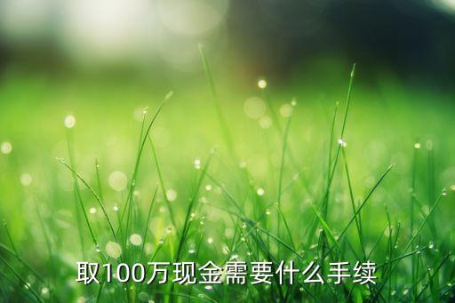 取100萬現(xiàn)金需要什么手續(xù)