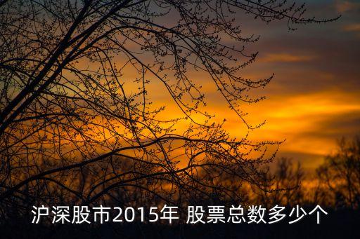 滬深股市2015年 股票總數(shù)多少個