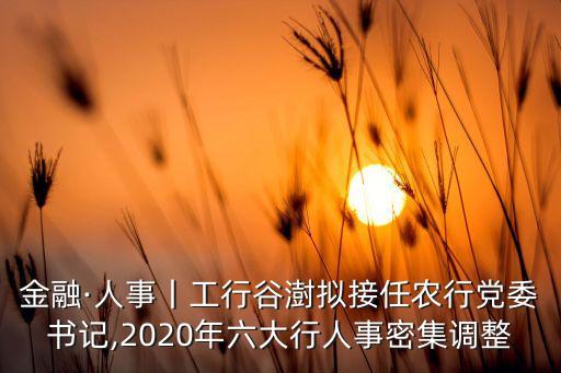 金融·人事丨工行谷澍擬接任農(nóng)行黨委書記,2020年六大行人事密集調(diào)整