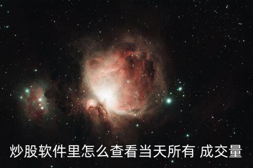 炒股軟件里怎么查看當(dāng)天所有 成交量