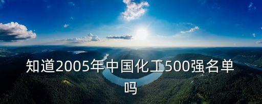 知道2005年中國化工500強名單嗎