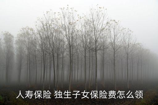  人壽保險 獨生子女保險費怎么領