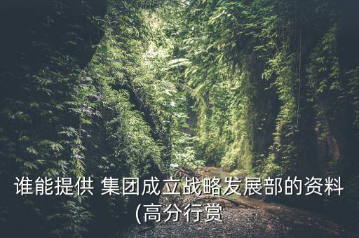 誰能提供 集團成立戰(zhàn)略發(fā)展部的資料(高分行賞