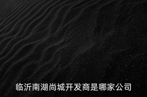 臨沂南湖尚城開發(fā)商是哪家公司