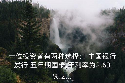 一位投資者有兩種選擇:1 中國銀行發(fā)行 五年期國債,年利率為2.63%.2...