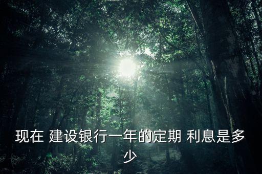 現(xiàn)在 建設(shè)銀行一年的定期 利息是多少