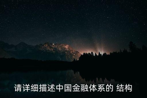 請(qǐng)?jiān)敿?xì)描述中國(guó)金融體系的 結(jié)構(gòu)