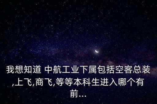 我想知道 中航工業(yè)下屬包括空客總裝,上飛,商飛,等等本科生進(jìn)入哪個有前...